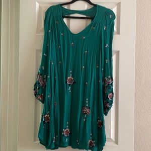 Free people Oxford embroidered floral dress